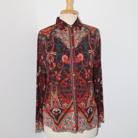 NWT Johnny Was Biya JWLA Workshop The Janie Button Front  Favorite Top XL - Picture 1 of 8